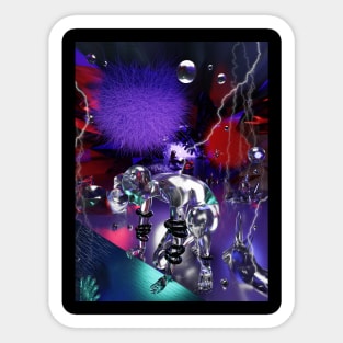 COLORFUL FANTASY FUTURISTIC 3D DIGITAL ART Sticker